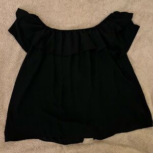 Xhilaration Black Ruffle Off-Shoulder Blouse